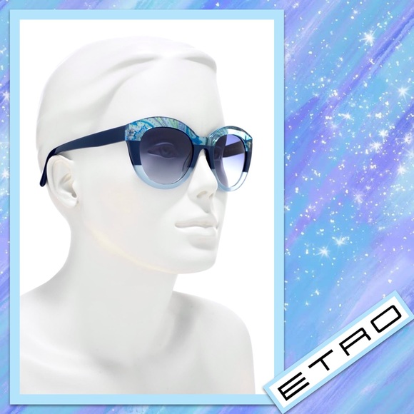 Etro Blue Paisley Gradient Cat-Eye Sunglasses - Picture 4 of 5